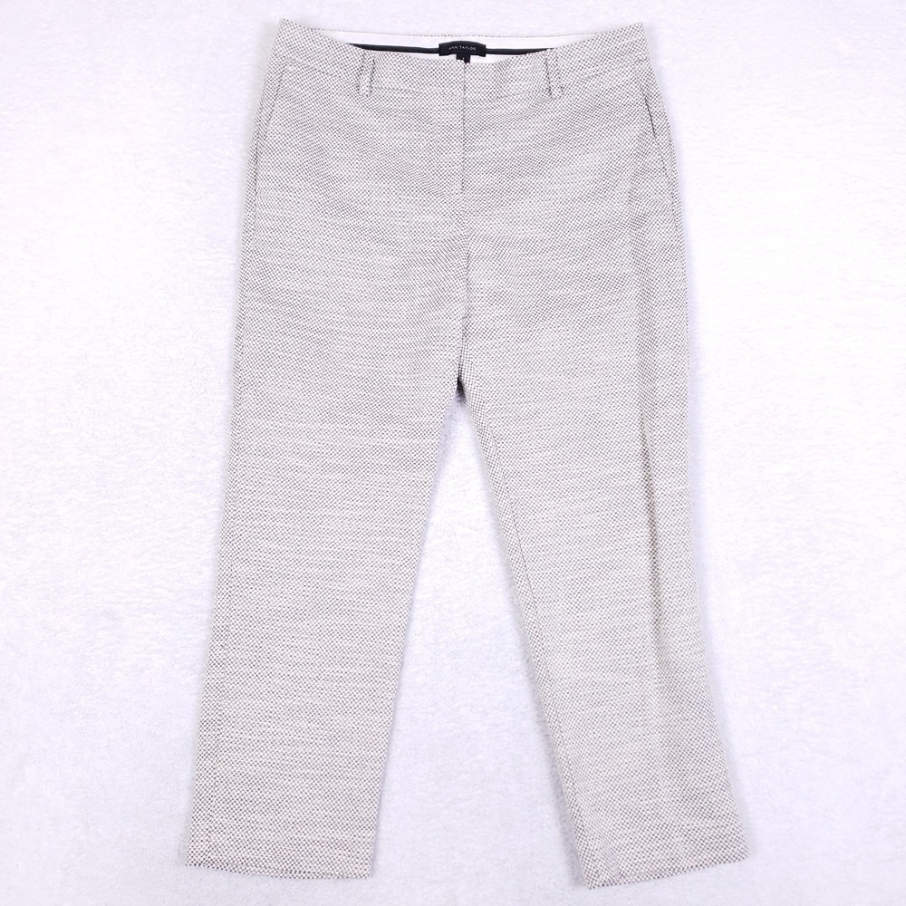 Ann Taylor Ankle Pants 8 Modern Slim Gray‎ Textured Career Business Office Core